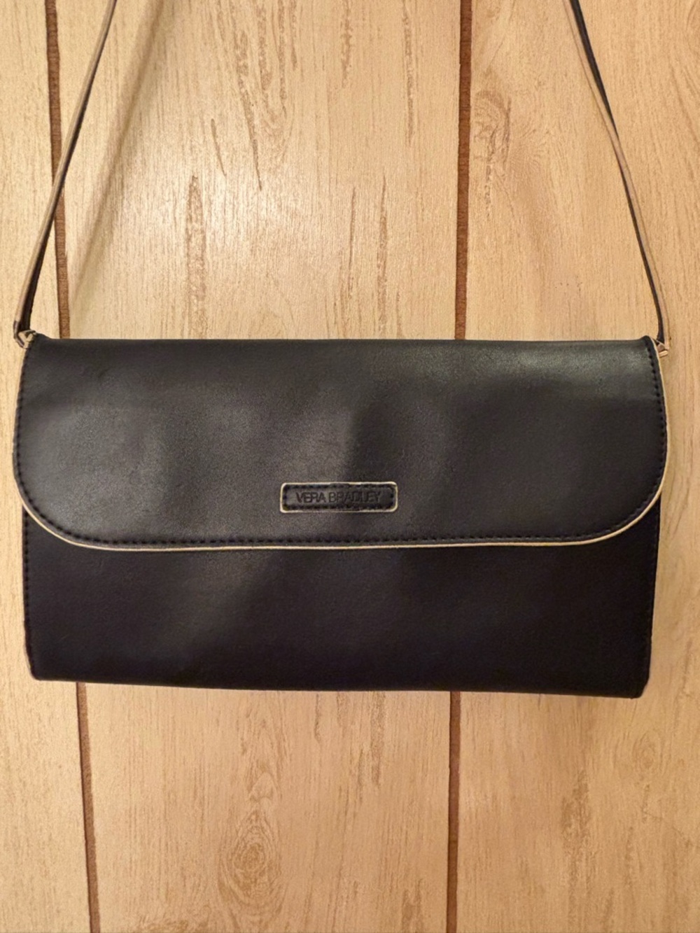 Vera Bradley Navy Clutch/Shoulder/ Crossbody Bag with Contrast Trim